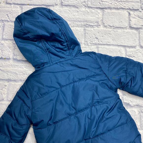 Ben Sherman Hooded Puffer Winter Jacket in Deep Teal - Picture 9 of 9